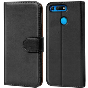 Honor View 20 Klapphülle in Schwarz mit Kartenfächern und Schutz