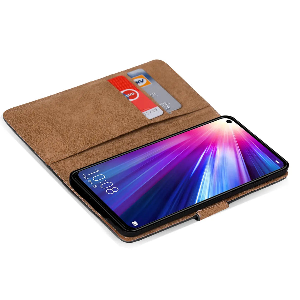 Honor View 20 Klapphülle in Schwarz mit Kartenfächern und Schutz