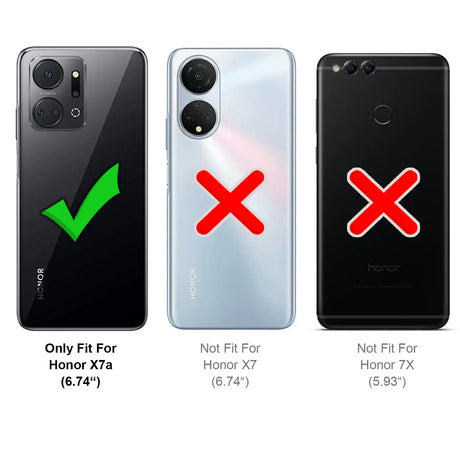 Honor X7a Klapphülle in Schwarz mit Kartenfächern und Schutz