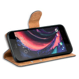 HTC Desire 10 Lifestyle Klapphülle in Schwarz mit Kartenfächern und Schutz