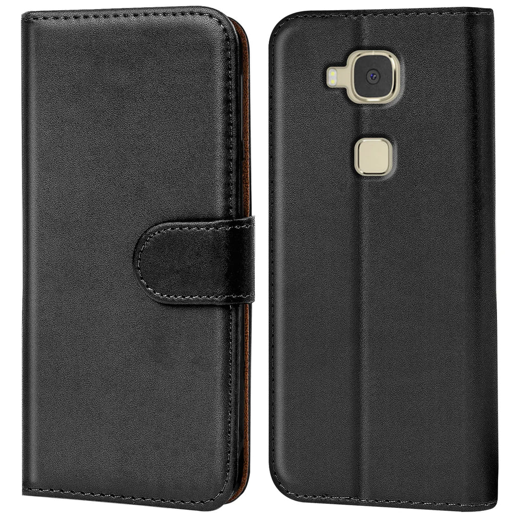 Huawei G8 Klapphülle in Schwarz mit Kartenfächern und Schutz
