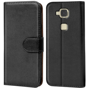 Huawei G8 Klapphülle in Schwarz mit Kartenfächern und Schutz