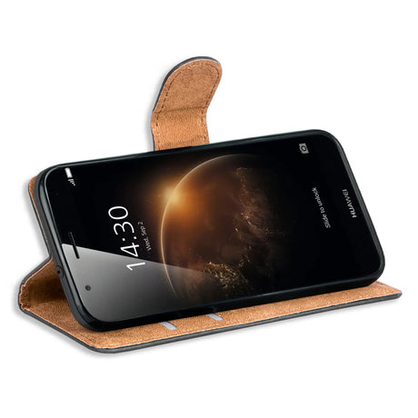 Huawei G8 Klapphülle in Schwarz mit Kartenfächern und Schutz