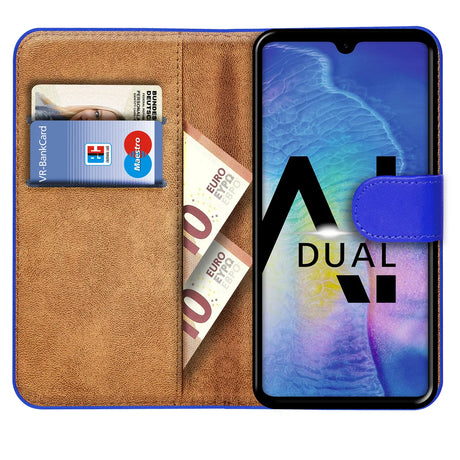 Huawei Mate 20 Klapphülle in Blau mit Kartenfächern und Schutz