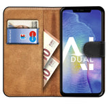 Huawei Mate 20 Pro Klapphülle in Schwarz mit Kartenfächern und Schutz