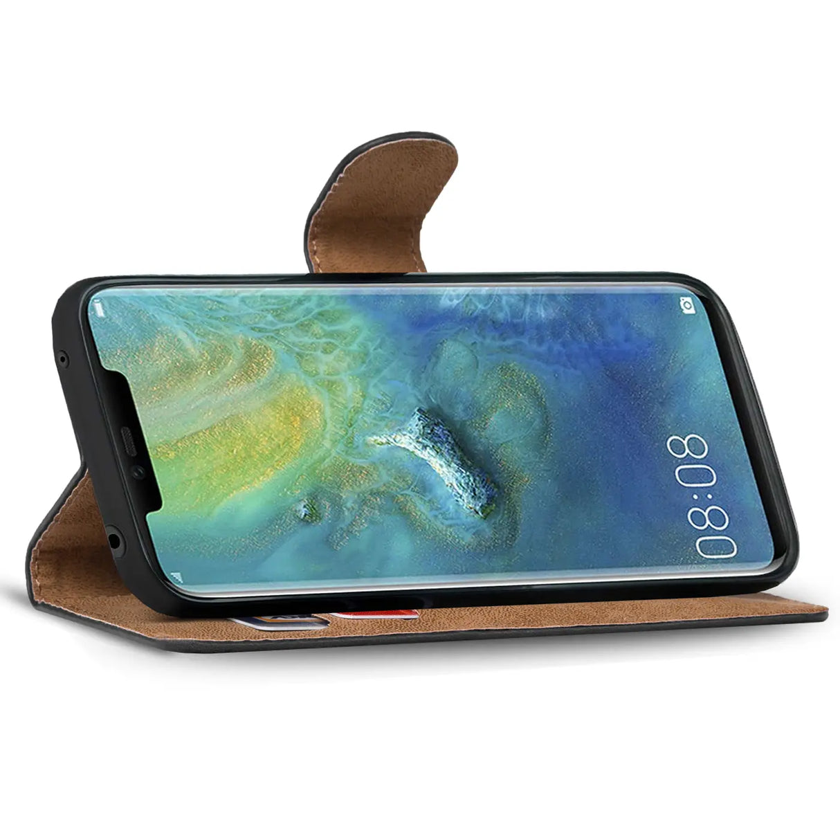 Huawei Mate 20 Pro Klapphülle in Schwarz mit Kartenfächern und Schutz