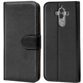 Huawei Mate 9 Klapphülle in Schwarz mit Kartenfächern und Schutz