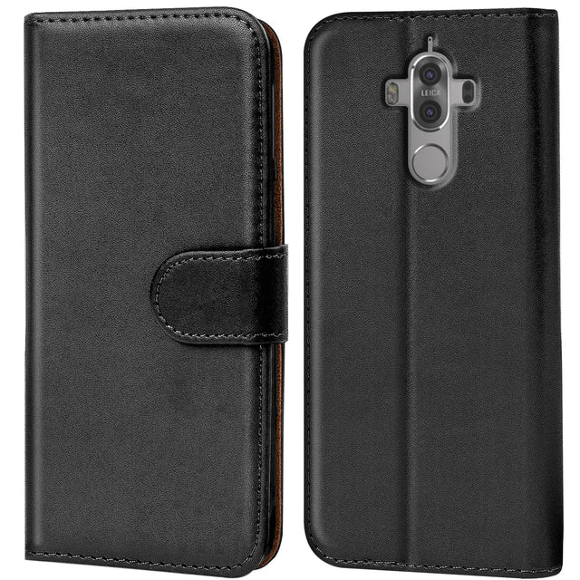 Huawei Mate 9 Klapphülle in Schwarz mit Kartenfächern und Schutz