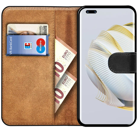 Huawei Nova 10 Pro Klapphülle in Schwarz mit Kartenfächern und Schutz