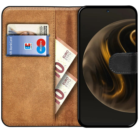Huawei Nova 12i Klapphülle in Schwarz mit Kartenfächern und Schutz
