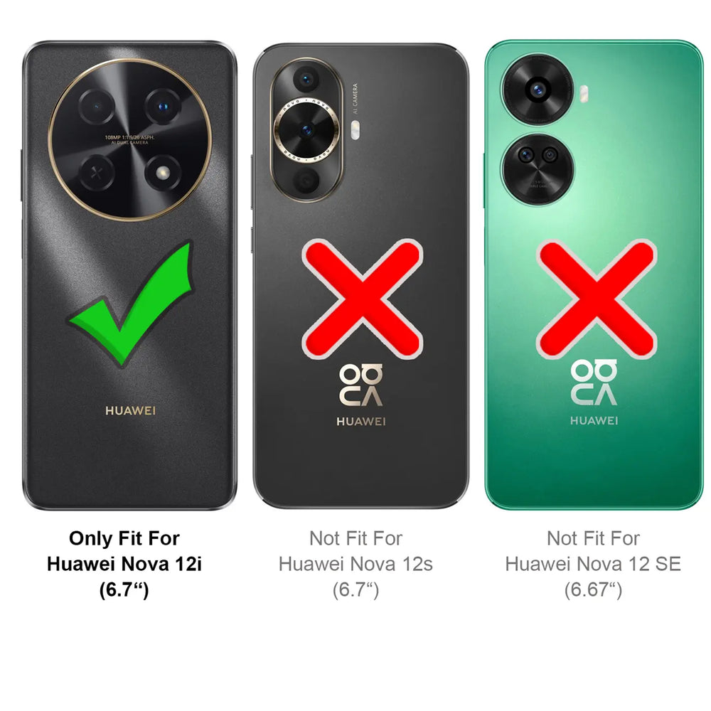 Huawei Nova 12i Klapphülle in Schwarz mit Kartenfächern und Schutz