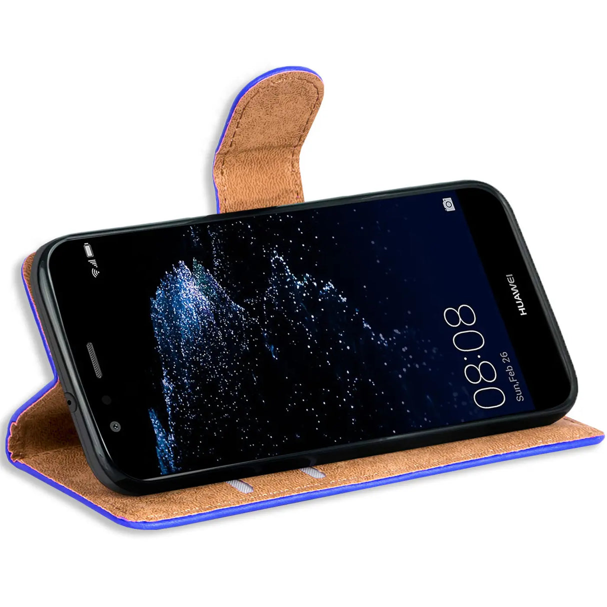 Huawei P10 Klapphülle in Blau mit Kartenfächern und Schutz