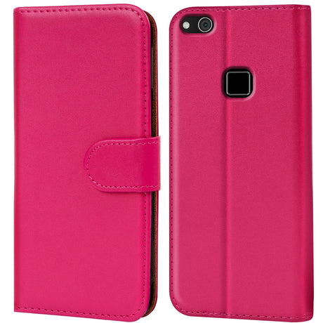 Huawei P10 Lite Klapphülle in Pink mit Kartenfächern und Schutz