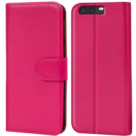 Huawei P10 Klapphülle in Pink mit Kartenfächern und Schutz