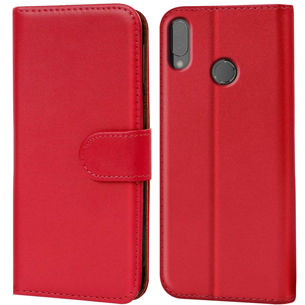 Huawei P20 Lite Klapphülle in Rot mit Kartenfächern und Schutz