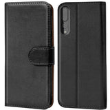 Huawei P20 Pro Klapphülle in Schwarz mit Kartenfächern und Schutz