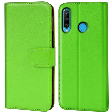 Huawei P30 Lite Klapphülle in Grün mit Kartenfächern und Schutz