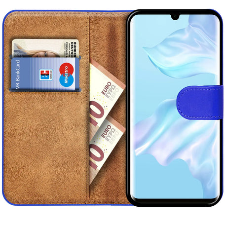 Huawei P30 Pro Klapphülle in Blau mit Kartenfächern und Schutz