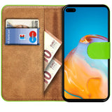 Huawei P40 Klapphülle in Grün mit Kartenfächern und Schutz