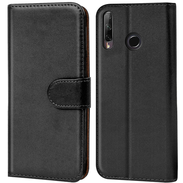 Huawei P40 Lite E Klapphülle in Schwarz mit Kartenfächern und Schutz