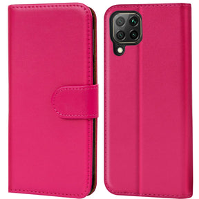 Huawei P40 Lite Klapphülle in Pink mit Kartenfächern und Schutz