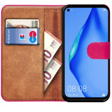 Huawei P40 Lite Klapphülle in Pink mit Kartenfächern und Schutz