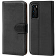 Huawei P40 Klapphülle in Schwarz mit Kartenfächern und Schutz