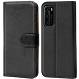 Huawei P40 Klapphülle in Schwarz mit Kartenfächern und Schutz