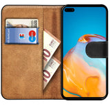 Huawei P40 Klapphülle in Schwarz mit Kartenfächern und Schutz