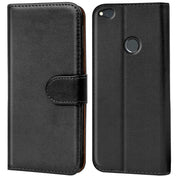 Huawei P8 Lite 2017 Klapphülle in Schwarz mit Kartenfächern und Schutz