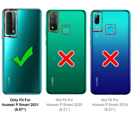 Huawei P Smart 2021 Klapphülle in Schwarz mit Kartenfächern und Schutz