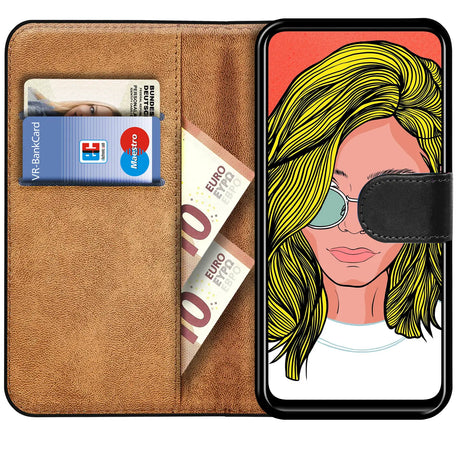 Huawei P Smart Z / Honor 9X Klapphülle in Schwarz mit Kartenfächern und Schutz