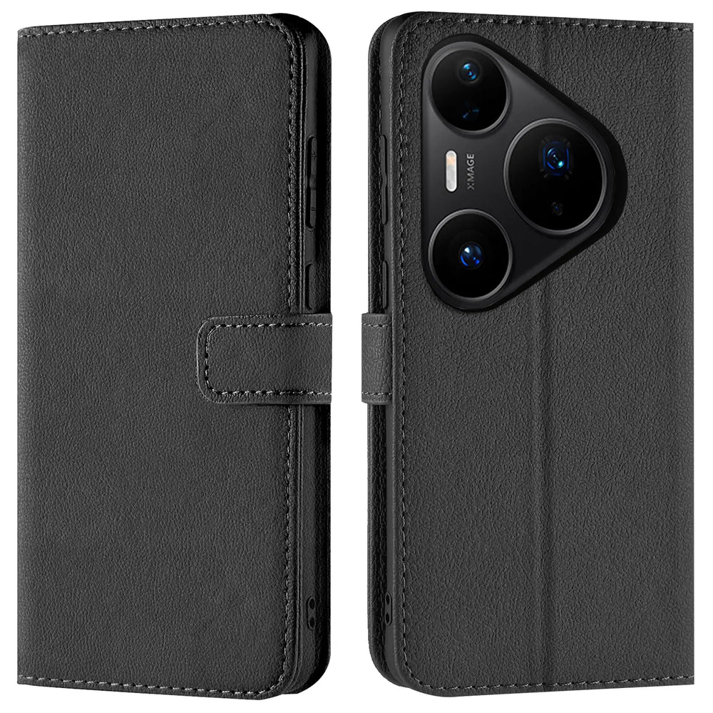 Huawei Pura 80 Ultra Klapphülle in Schwarz mit Kartenfächern und Schutz