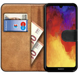 Huawei Y6 2019 Klapphülle in Schwarz mit Kartenfächern und Schutz