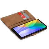 Huawei Y6P Klapphülle in Schwarz mit Kartenfächern und Schutz