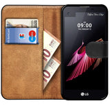 LG X Screen Klapphülle in Schwarz mit Kartenfächern und Schutz