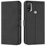 Motorola E20 / 30 / 40 Klapphülle in Schwarz mit Kartenfächern und Schutz