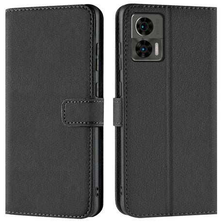 Motorola Edge 30 Neo Klapphülle in Schwarz mit Kartenfächern und Schutz