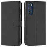 Motorola Edge 30 Pro Klapphülle in Schwarz mit Kartenfächern und Schutz