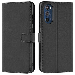 Motorola Edge 30 Pro Klapphülle in Schwarz mit Kartenfächern und Schutz