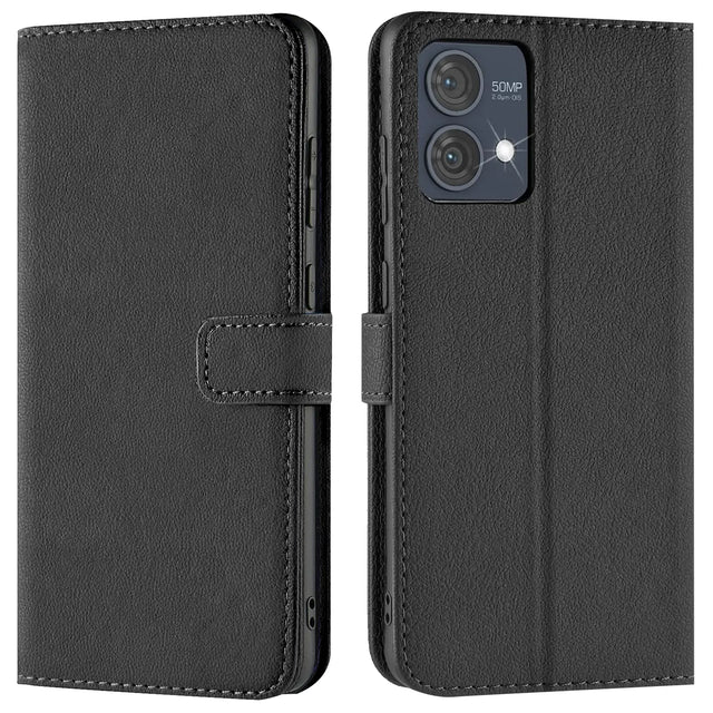 Motorola Edge 40 Neo Klapphülle in Schwarz mit Kartenfächern und Schutz