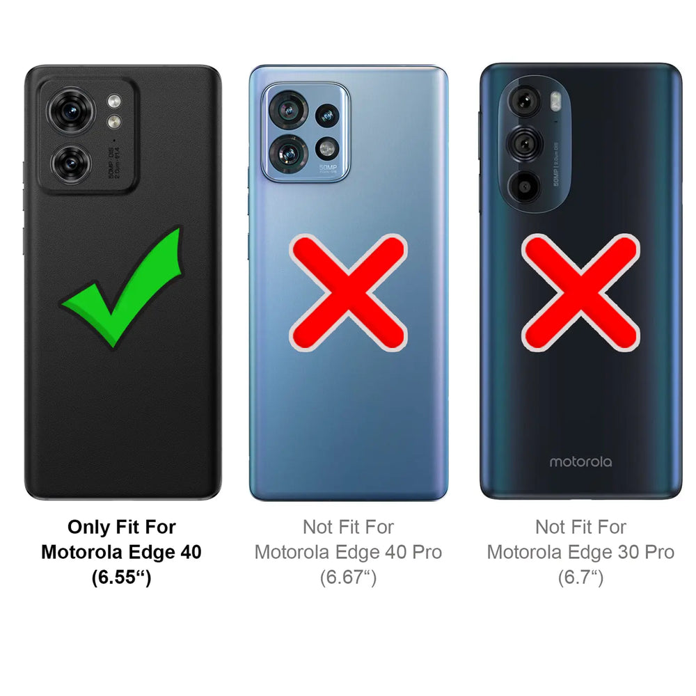 Motorola Edge 40 Klapphülle in Schwarz mit Kartenfächern und Schutz