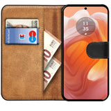 Motorola Edge 50 Ultra Klapphülle in Schwarz mit Kartenfächern und Schutz