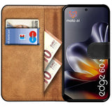 Motorola Edge 60 Neo Klapphülle in Schwarz mit Kartenfächern und Schutz