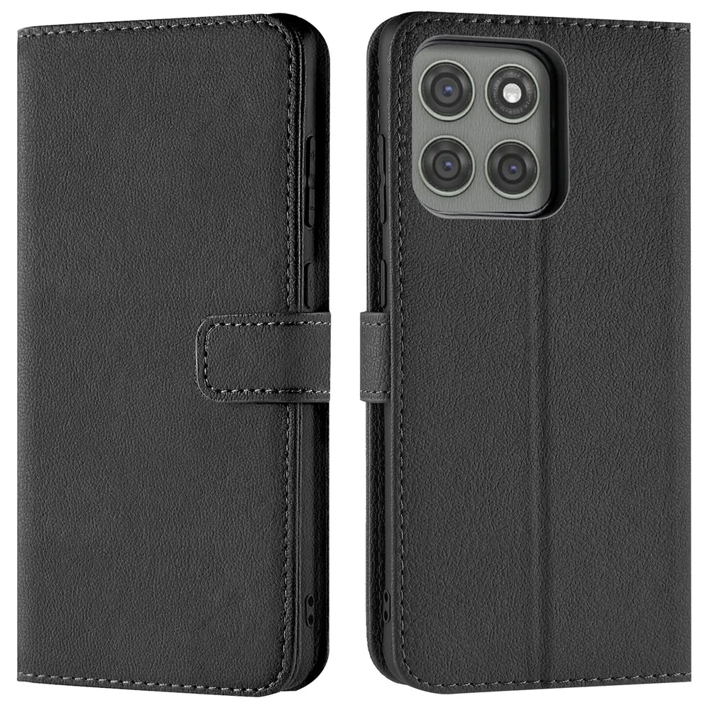 Motorola Edge 60 Pro Klapphülle in Schwarz mit Kartenfächern und Schutz