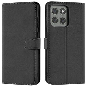 Motorola Edge 60 Pro Klapphülle in Schwarz mit Kartenfächern und Schutz