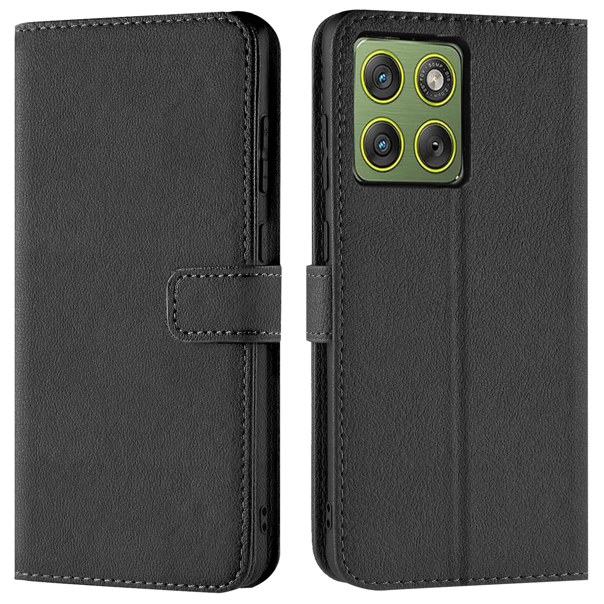 Motorola Edge 70 Klapphülle in Schwarz mit Kartenfächern und Schutz