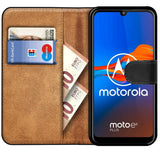 Motorola Moto E6 Plus Klapphülle in Schwarz mit Kartenfächern und Schutz