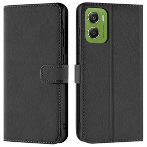 Motorola Moto G06/G06 Power Klapphülle in Schwarz mit Kartenfächern und Schutz