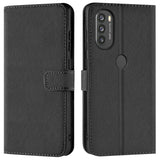 Motorola Moto G31 / G41 Klapphülle in Schwarz mit Kartenfächern und Schutz